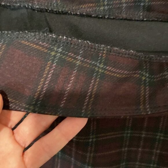Laura Burgundy Plaid Pull-up Leggings Pants Size 14 - Picture 11 of 12